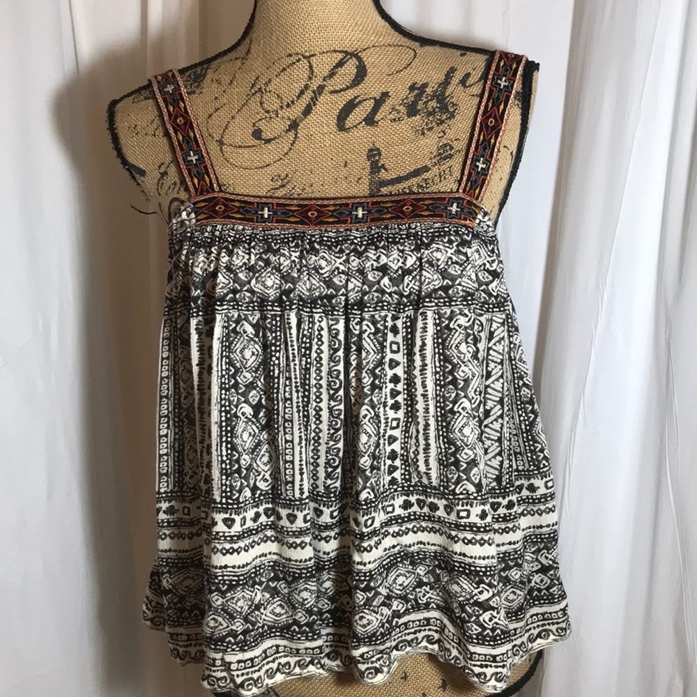 Ecote Anthropologie Tank Top Tribal Embroidered S